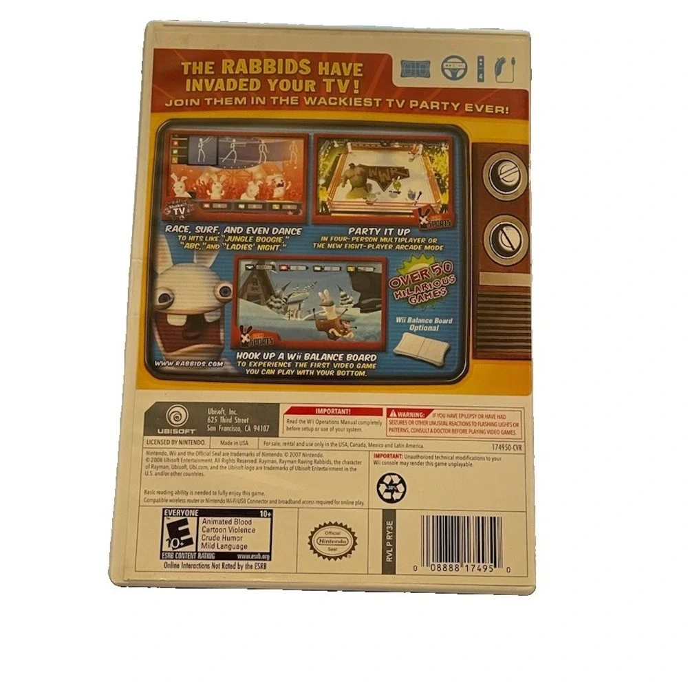 Wii Game Bundle Lot Of 2 Ratman Raving Rabbids TV Party & Lego Indiana Jones 2